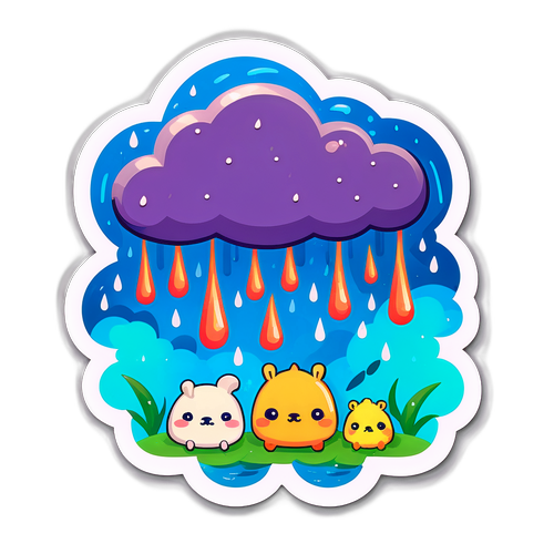 สติ๊กเกอร์ฝนตกน่ารัก