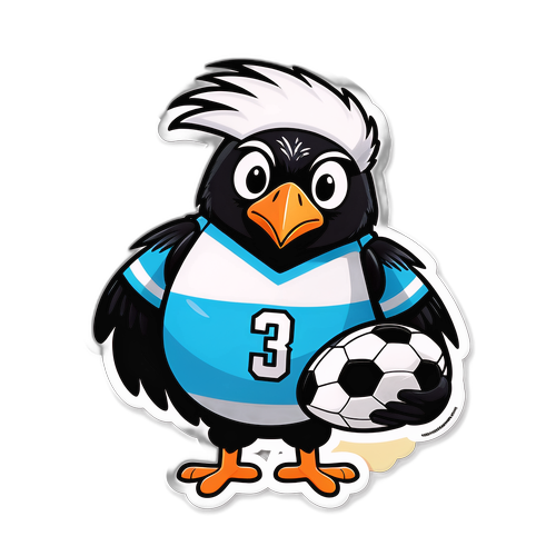 Spøkefull klistremerke av en tegneseriekråke med Newcastle-drakt