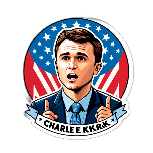 Sticker ya Charlie Kirk Akiwa Katika Hotuba