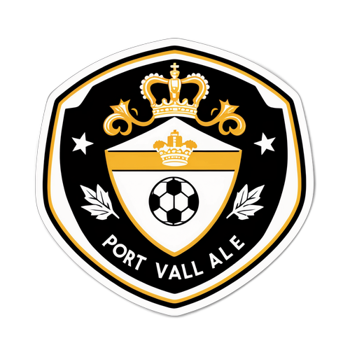 Port Vale-emblem med fotballelementer i vintage stil