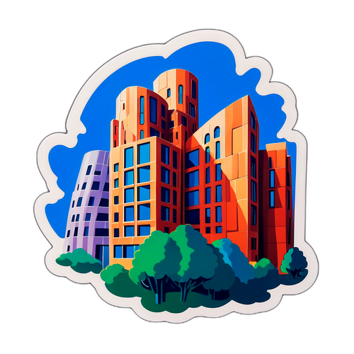 Nálepka s architektonickým skvostem Franka Gehryho