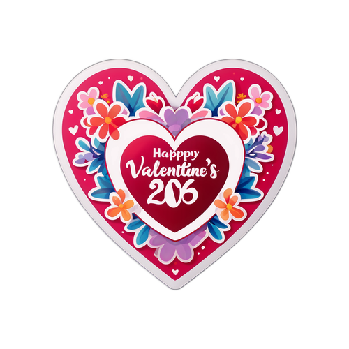 Coração com a inscrição 'Valentine's Day 2026'