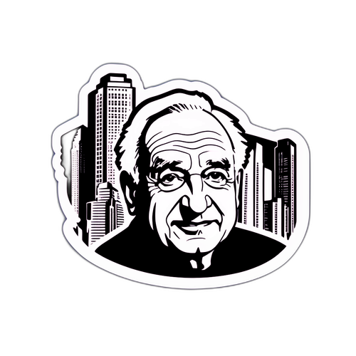 Sticker mit dem berühmten Architekten Frank Gehry