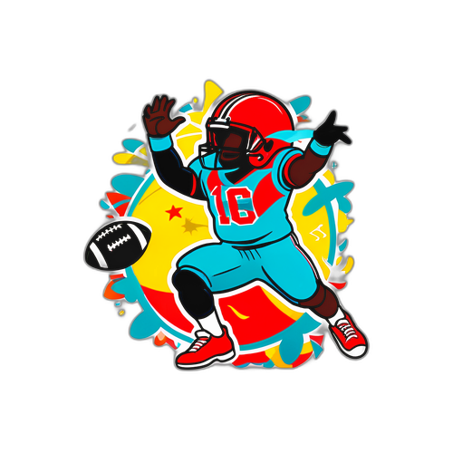 Whimsical Football Celebration Sticker