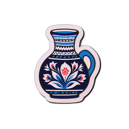 Naklejka przedstawiająca ceramikę bolesławiecką