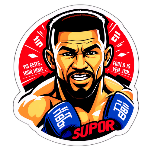 Эмоциональная наклейка с бойцом UFC
