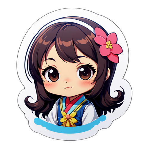 アイドルのようなかわいさを引き出すイラストのステッカー