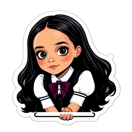 Adesivo de Jenna Ortega como Wednesday Adams