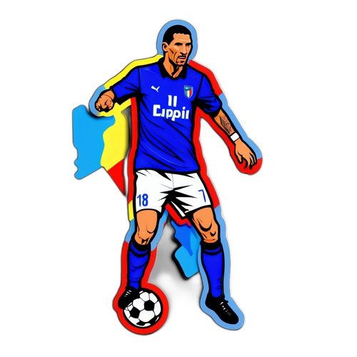 Adesivo Nostalgico di Materazzi in Posizione Difensiva Epica