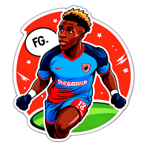 Victor Osimhen na boisku w stylu komiksowym