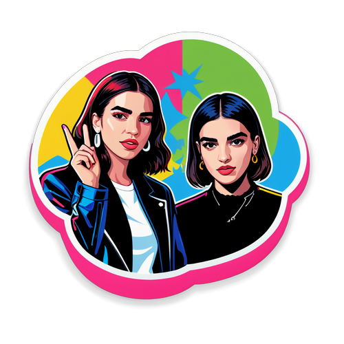 Stylová pop-art nálepka s Ewa Farna a Dua Lipa