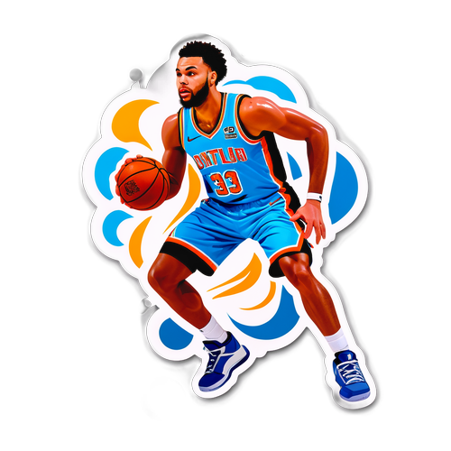 Dynamic Basketball Player Sticker