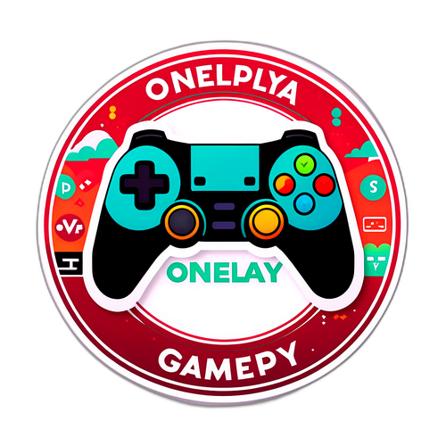 Moderní samolepka kombinující gaming a tradiční sporty