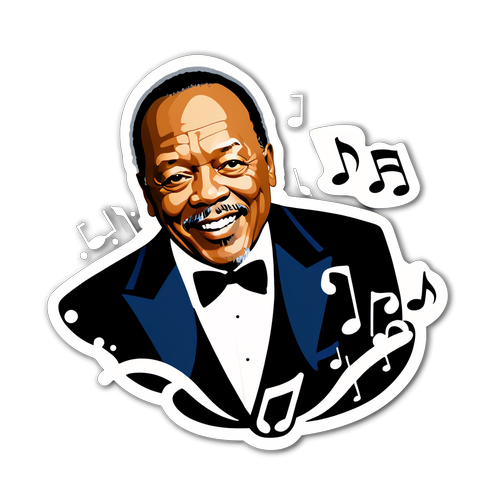 Revolusi Muzik Quincy Jones: Sticker Dinamik Penuh Nota dan Simbol Ikonik!