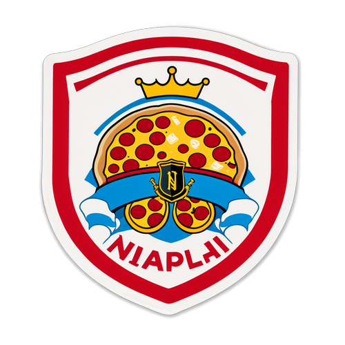 Stiker Ikonik Napoli dengan Pizza