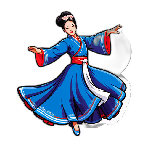 華やかな舞を踊る金慧忠のイラスト