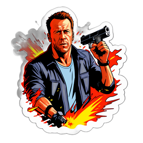 Die Hard Ikonisk Scene Sticker