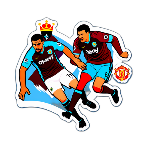 버팔로와 맨체스터 유나이티드 간의 경기를 특징으로 한 유니크한 축구 스티커