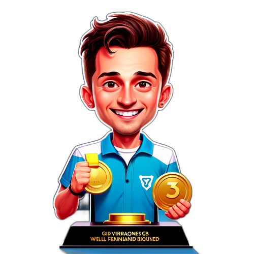 Ötvös Bence a dobogón, díjjal a kezében