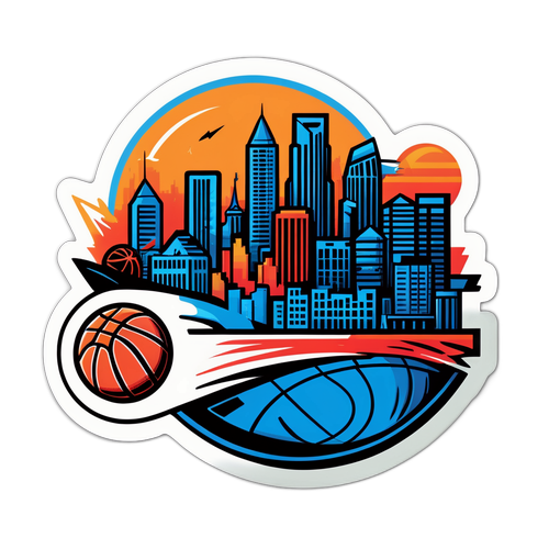 Basketbol at Urban Culture Sticker para sa Thunder vs Trail Blazers
