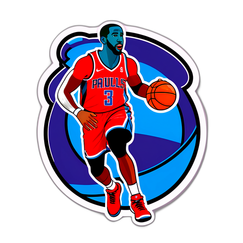 Detalyadong Kartun ni Chris Paul na Gumagawa ng Game-Winning Shot