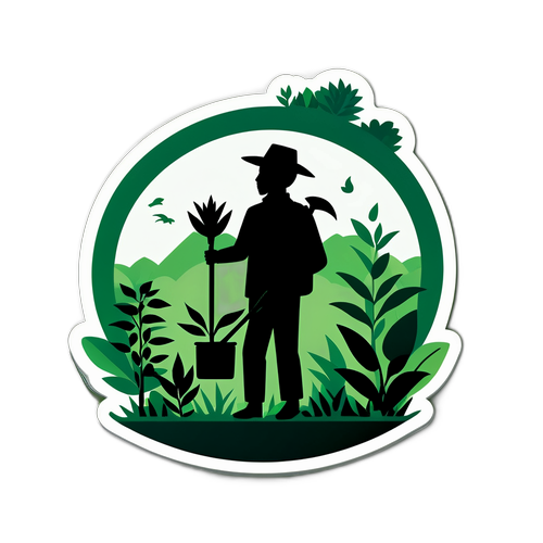 持続可能な農業のテーマのステッカー