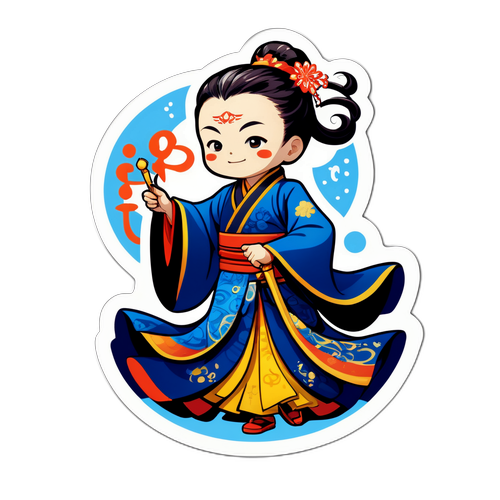 優雅な演技のUko尾上のステッカー