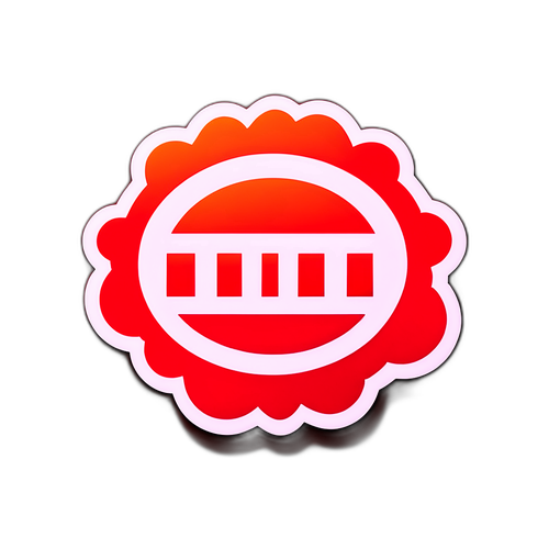 赤を基調としたシンプルなステッカーデザイン