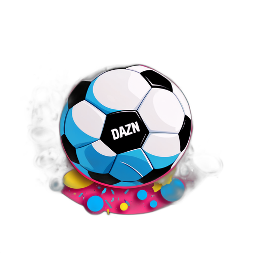 Voetbal sticker met DAZN-logo