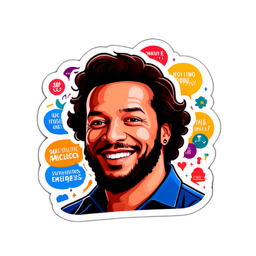 Una pegatina de Marcelo Mindlin con frases motivacionales