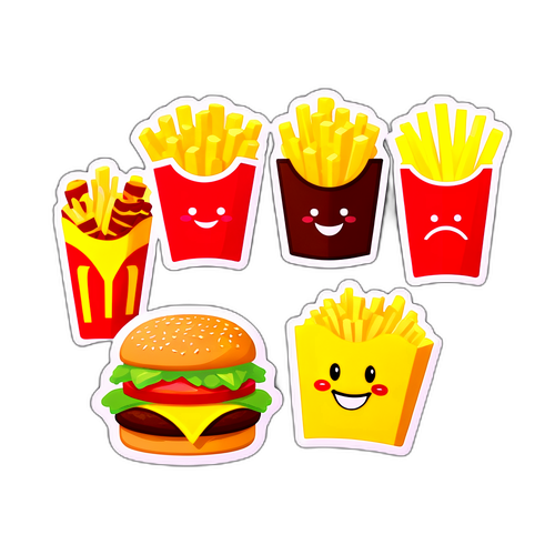 Uśmiechnięte jedzenie fast food