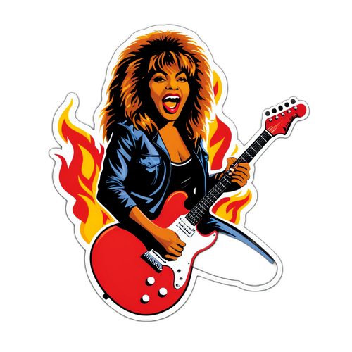 Rocker sticker med Tina Turner