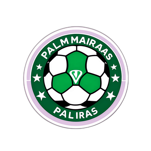 Desain Berwarna dari Logo Palmeiras dengan Bola Sepak