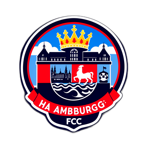 Hamburg FC Emblemi ve Şehir Silueti Sticker Tasarımı