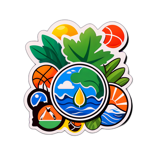 Nálepka s ekologickým povědomím spojující sport a ochranu životního prostředí