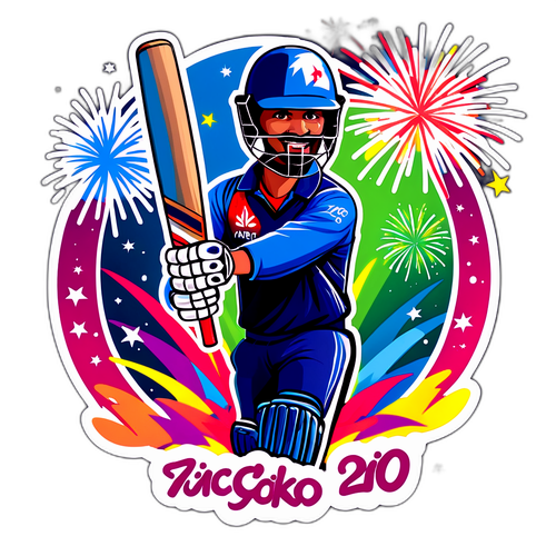 Stiker Bertema Kriket untuk Kelayakan World T20