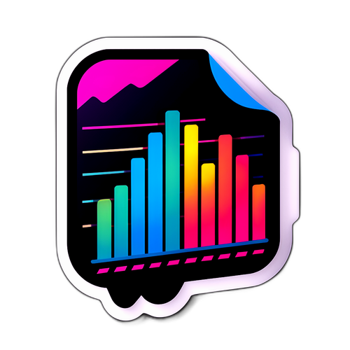 IPO関連の株価チャートのスタイリッシュなステッカー