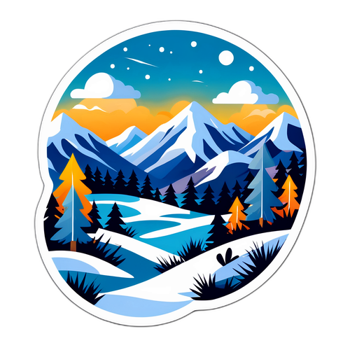 第一场雪的冬季景色