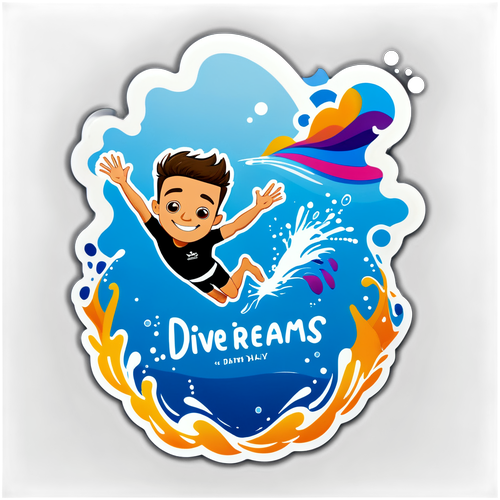 Make a Splash with Tom Daley! Dive into Dreams with This Whimsical Sticker!