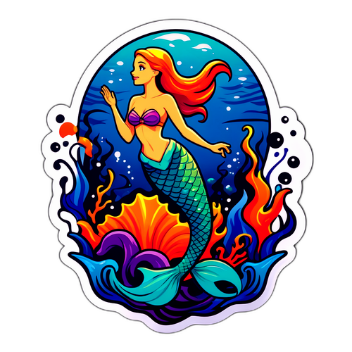 Symboliczne przedstawienie syreny w oceanie