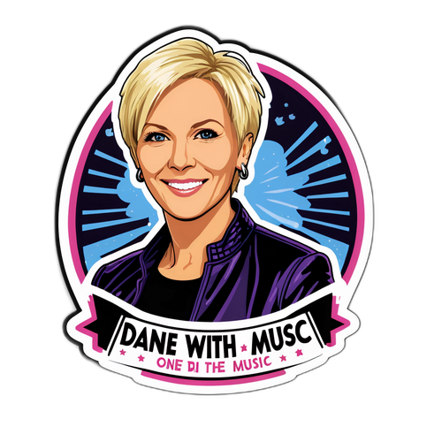 Sticker van een podium met Dana Winner