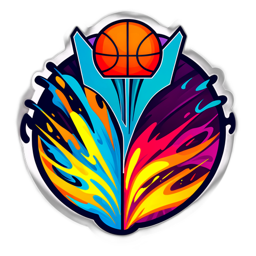 Vibrant Sticker ng Basketball Court