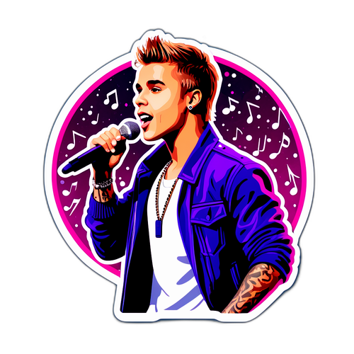 Sticker ni Justin Bieber sa Entablado