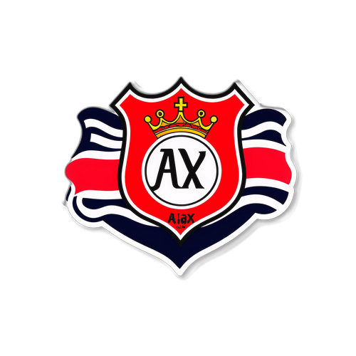 Наліпка з логотипом футбольного клубу "Ajax" на фоні голландського прапора