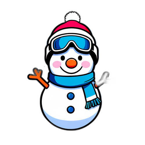 Roztomilý sněhulák se skládacím kloboukem a brýlemi