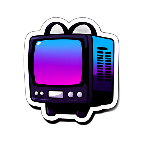 Rolig tv-sticker med retro TV