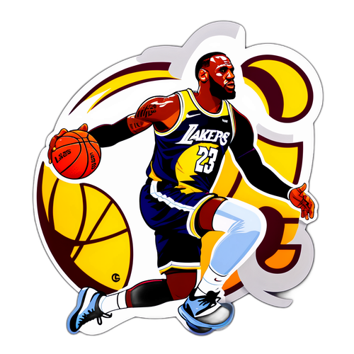 Bold na Sticker ni LeBron James na Pagsasagawa ng Aksyon