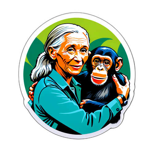 Jane Goodall med sjimpanse