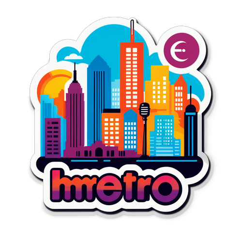 Sticker Pemandangan Skyline Harian Metro
