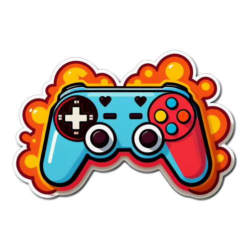 Sticker divertido que celebra el amor por los videojuegos